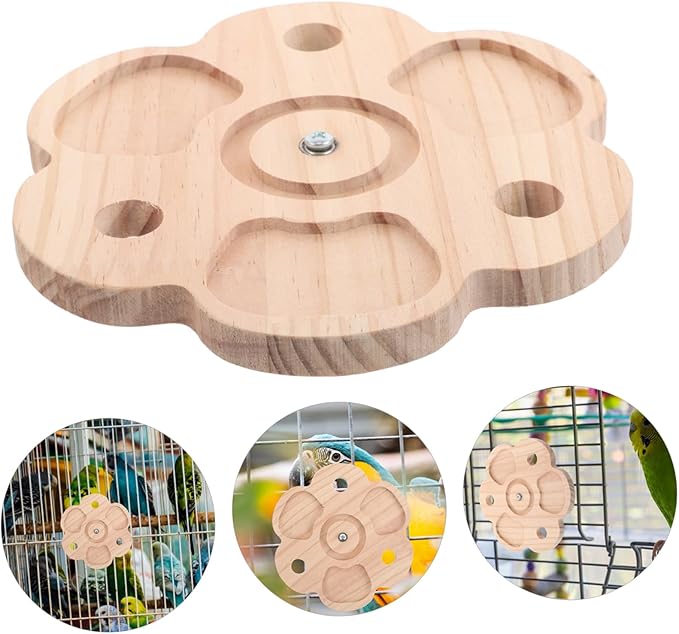Kisangel Chinchilla Chew Toy with Flower Design Interactive Rotation Wheel for Small Pets Rabbit Bird Cage Accessory for Exercise and Enrichment Easy to Assemble and Multi-Purpose