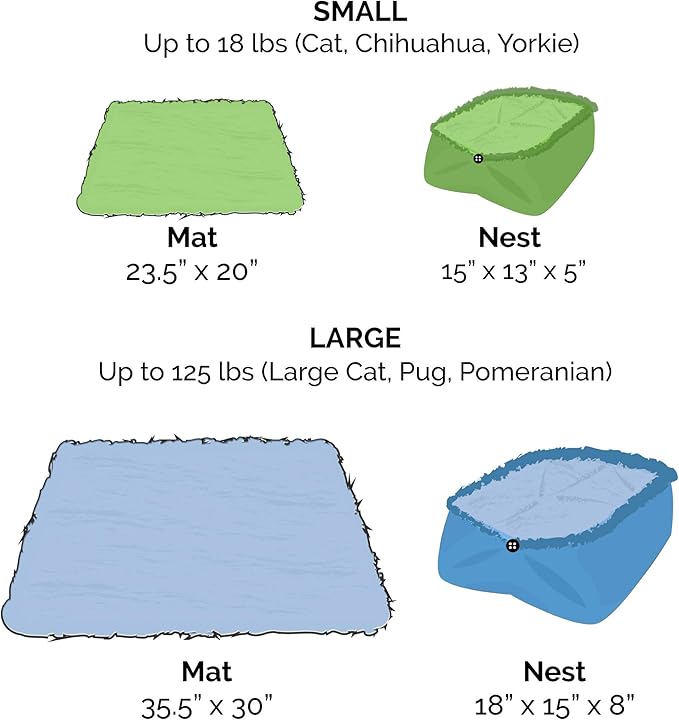 Furhaven Self-Warming Cat Bed for Indoor Cats, 4-Beds-in-1 & Washable - Plush Long Faux Fur Convertible Cuddler - Silver, Small