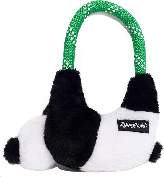ZippyPaws - RopeHangerz Interactive Rope Tug Dog Toys - Panda