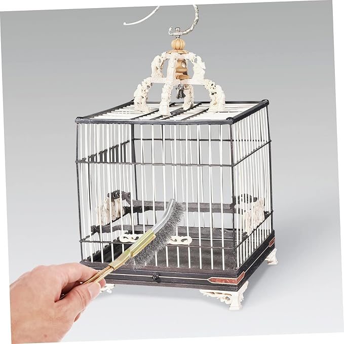 Housoutil 6pcs Cage Cleaning Brushes Handle Wire Brush Cleaner for Parrots Pet Supplies Hanging for Easy Storage and Convenient Use
