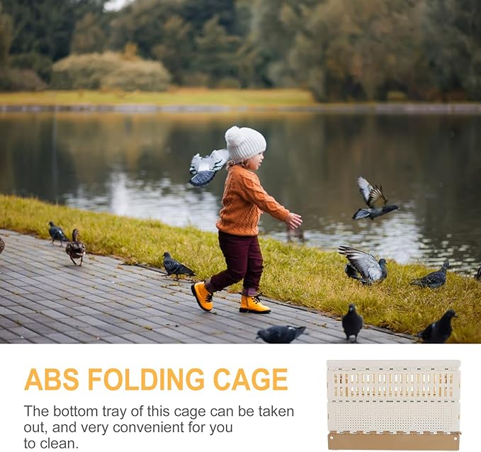 Gadpiparty Portable Folding Pigeon Training Cage with Triple Entry Breathable ABS Pet Transport Nest for Small Pets Like Birds Rabbits and Kittens Space-Saving Design with Comfortable Handle