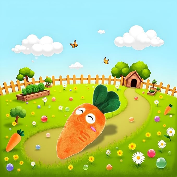 1Pc Orange Soft Puppy Pet Supplies Cute Carrot Plush Chew Squeaker Sound Squeaky Toys for Dog Cat Birthday Xmas Pet Squeak Toy Gifts