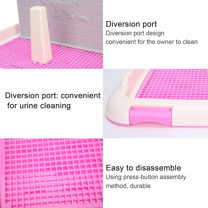 Puppy Training Toilet, Dog Training Toilet Pad Cat Potty Fence Dog Scheduled Urination Potty Tray, 18.3 x 13.9 x 9.3in