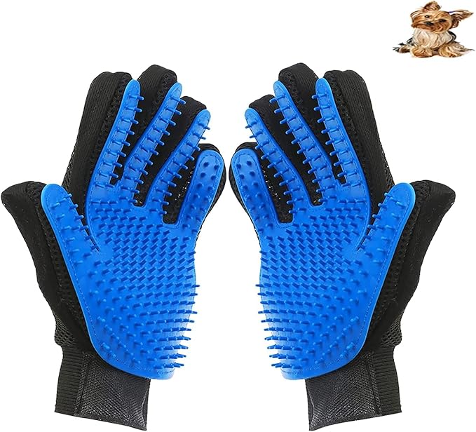180 Nail Pet Cleaning Supplies Hair Removal Brush Rolled Cat Gloves True Bath Massage Comb Pet Gloves (1 Pair) (Blue)