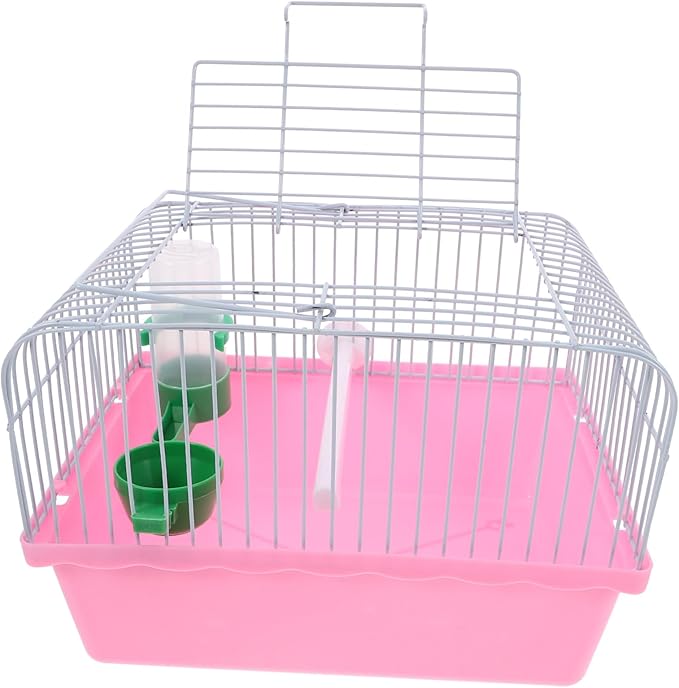 Portable Bird Cage for Parrots and Lovebirds with Perch Food Box and Water Dispenser Lightweight Metal Travel Carrier for Small Birds and Pets and Easy to Clean
