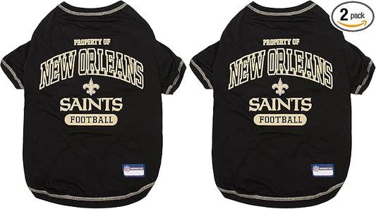 Pets First Shirt for Dogs & Cats - NFL NEW Orleans Saints Dog T-Shirt, X-Large. - Cutest Pet Tee Shirt for the Real Sporty pup (Pack of 2)