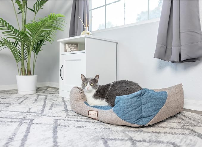 Armarkat C47 Cat Bed, One Size,Navy Blue, Beige
