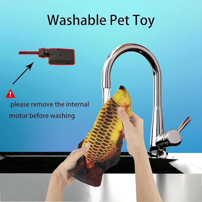 VAIZIQ Realistic Flopping Fish Dog Chew Toy - Electric Moving Interactive Pet Toy for Small Medium Dogs, Chew Rocking Toy for Indoor Outdoor Exercise