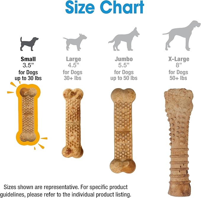 Nylabone Nubz Natural Dog Chew Treats,Chicken Flavor Pet Dental Chews for Small Dogs,Longer-Lasting Dog Bones Made in USA - Up to 30 lbs.,16 Count (Pack of 4)