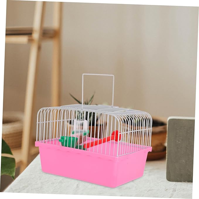 HANABASS Portable Bird Cage for Travel Spacious Parrot Carrier with Perch Food Box Water Dispenser for Cockatiels Parakeets Birds Lightweight Convenient for Pet Owners