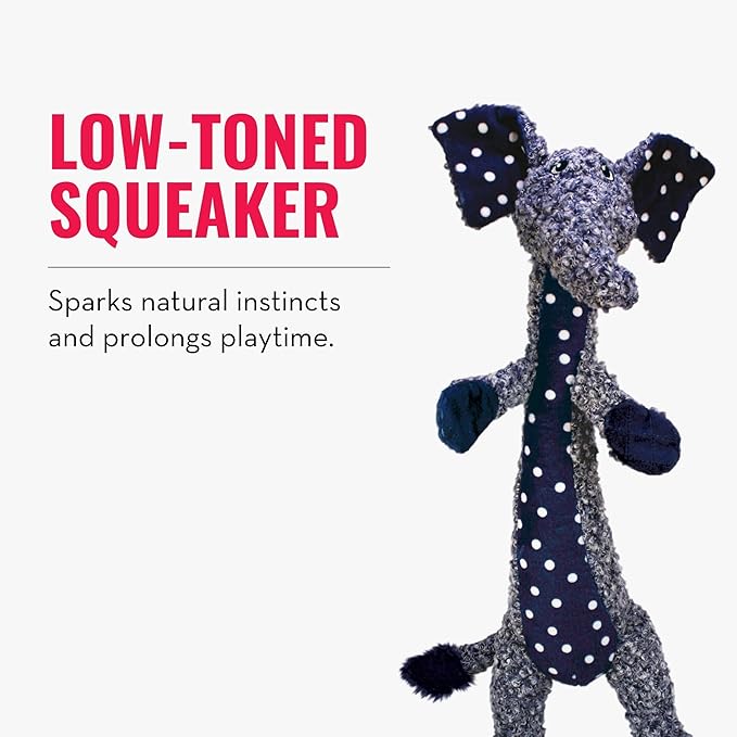 KONG Shakers Luvs Elephant - Long Body for Fetch and Tug - Blue (Large)