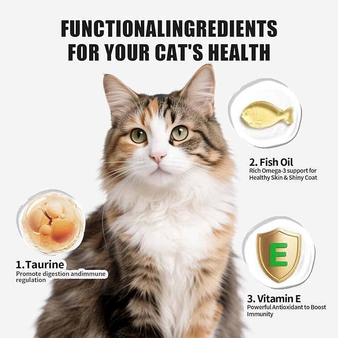 20Tubes Lickable Cat Treat, No Gums or Fillers Cats Puree Treats,Skin & Coat Support Cat Squeeze Treats, Omg3 Squeezable Creamy Cat Lickables, Grain Free Cat Snacks for Sensitive Stomach