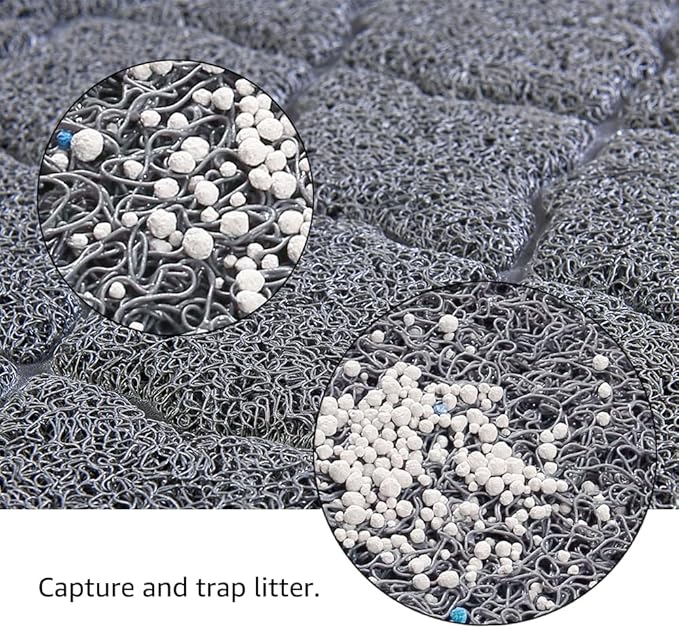 unipaws Cat Litter Trapping Mat, Litter Box Scatter Control Pad, Litter Free Floors and Urine Waterproof, Gentle on Paws, No Phthalate