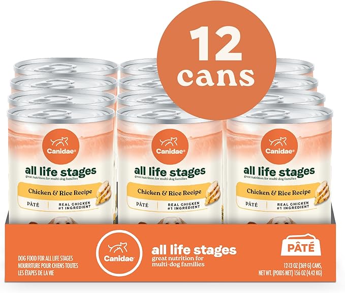 Canidae All Life Stages Premium Wet Dog Food for All Breeds, All Ages, Chicken & Rice Recipe, 13 oz. (Case of 12)