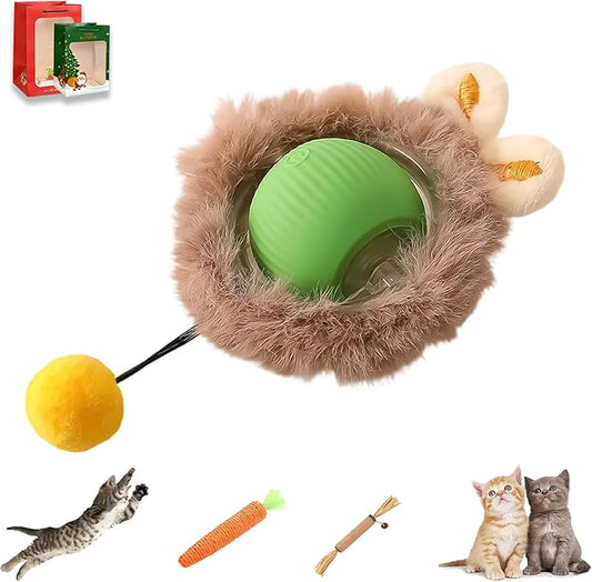 2026 New Generation Interactive Cat Toys Indoor, 360° Smart Automatic Cat Ball Three Modes with Long-Lasting Durability, for All Cats & Dogs (Green, Wake F)