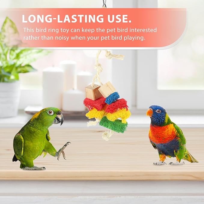 Natural Parrot Chewing with Seagrass Rope Bird Foraging and Shredding Lightweight Wear-Resistant Hanging Accessory for Cage Decoration and Active Pet Play