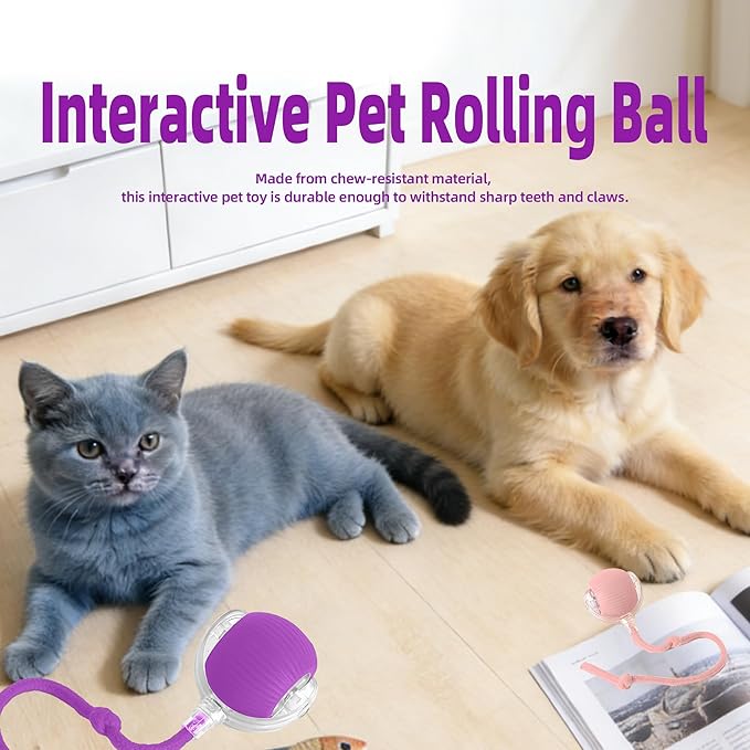 Smart Tiny Fetch Dog Toy, Interactive Cat Toys Ball with Smart Motion Sensor and Auto-Dodging for Bored Kitten Pet Cats Dogs (Green)