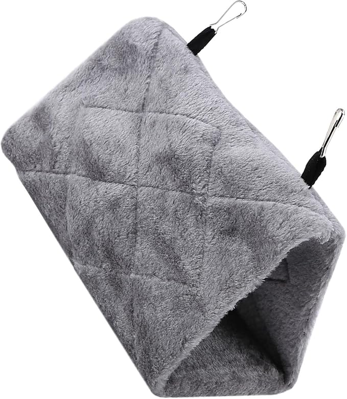 CHICIRIS Bird Hanging Tent Soft Plush Cozy Bird Hammock Winter Warm Pet Toy for Small Medium Birds (M) Indoor Use