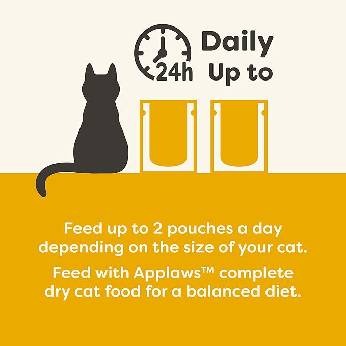 Applaws Senior Natural Wet Cat Food in Mousse, Limited and Natural Ingredients, High Protein with No Artificial Additives, Variety Selection (12 x 2.47oz Pouches)