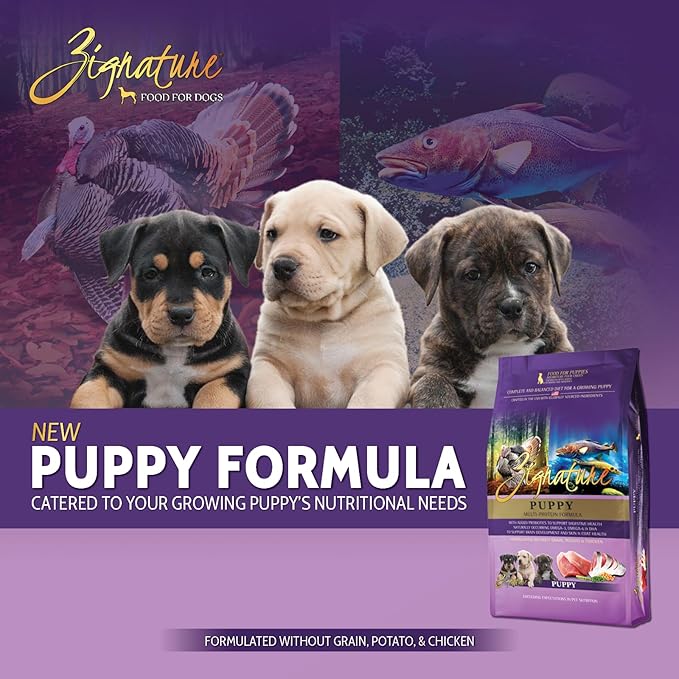 Zignature Puppy Formula Dry Dog Food, 4lb Bag (Pack of 2)