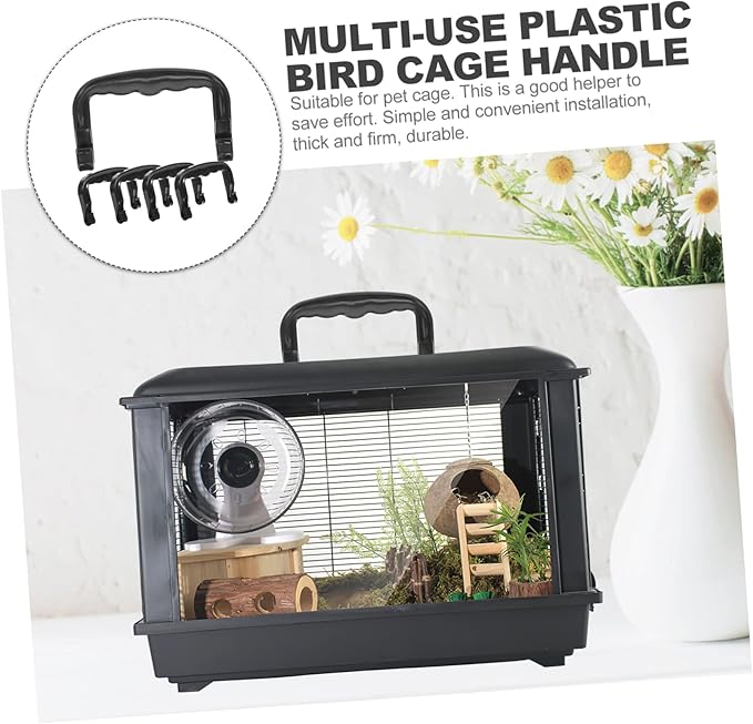 HANABASS 5pcs Portable Plastic Bird Cage Handle Ergonomic Pet Crate Lifting Handle for Outdoor Use Lightweight Design for Easy Carrying Suitable for Pets