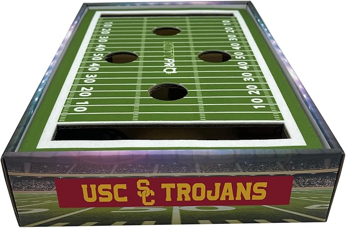 Pets First NCAA USC Trojans Cat Scratcher Box, Game Day Cat Toy, NCAA Football Field Designed Cat Scratcher and Lounge, Stimulating Cat Game