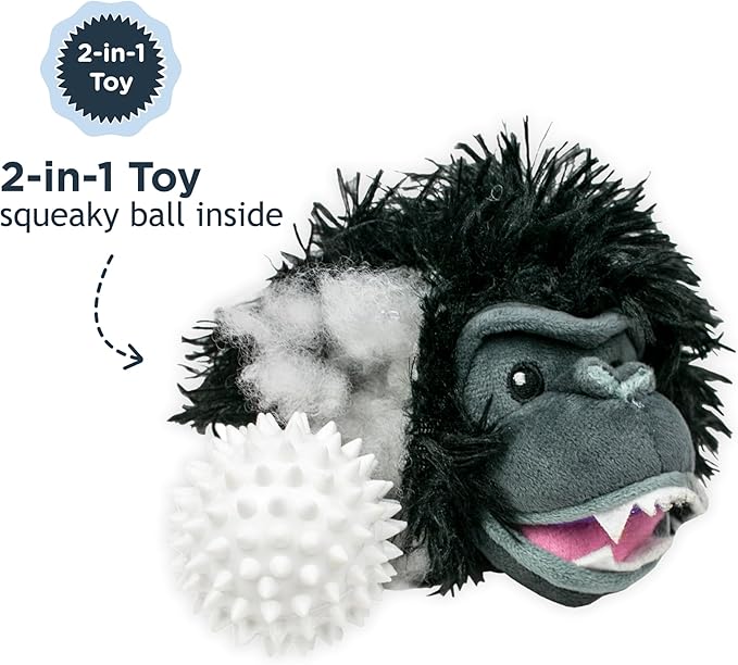 Tall Tails 2-in-1 Fetch Ball Dog Toy, Grizzly