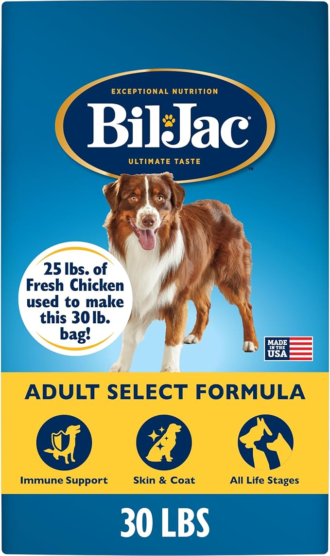 Bil-Jac Adult Select Dry Dog Food | Fresh Chicken Recipe | 30 lb Bag
