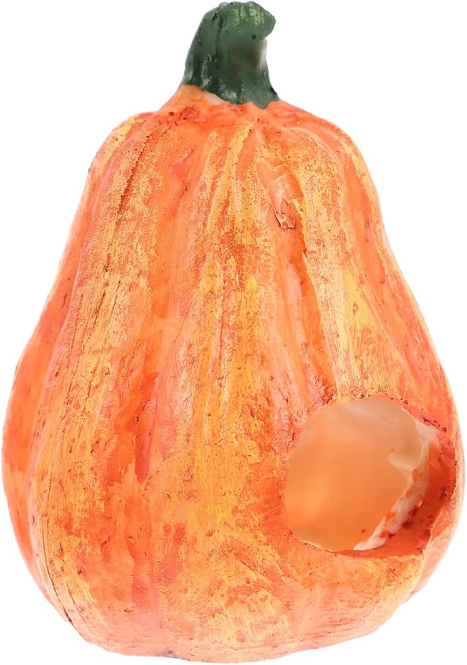 POPETPOP Pumpkin Fish Cave Wear-Resistant Aquarium Decoration for Freshwater Tanks Safe Hideaway for Fish Shrimp Smooth Stable Base for Breeding Hiding Spots