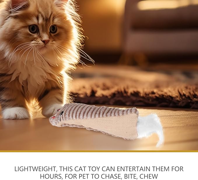 Catnip Stuffed Cat with Crinkle Paper Small Plush Interactive Molar Teething for Indoor Cats and Kittens