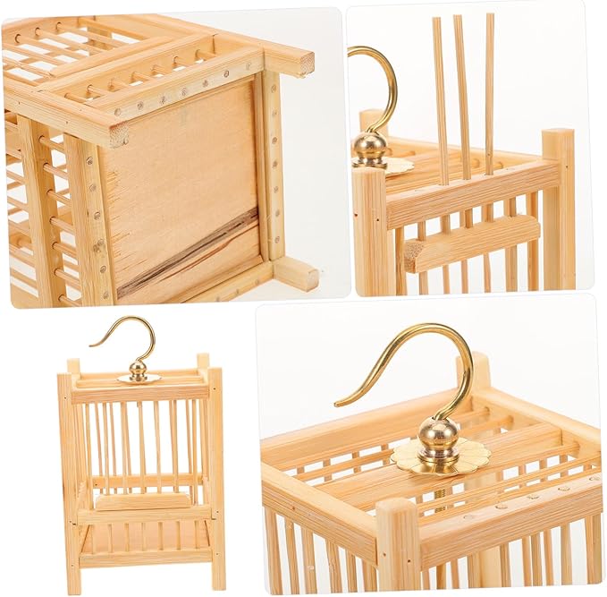 Mini Cricket Habitat Bamboo Mesh Cage Portable Storage Box for Observation
