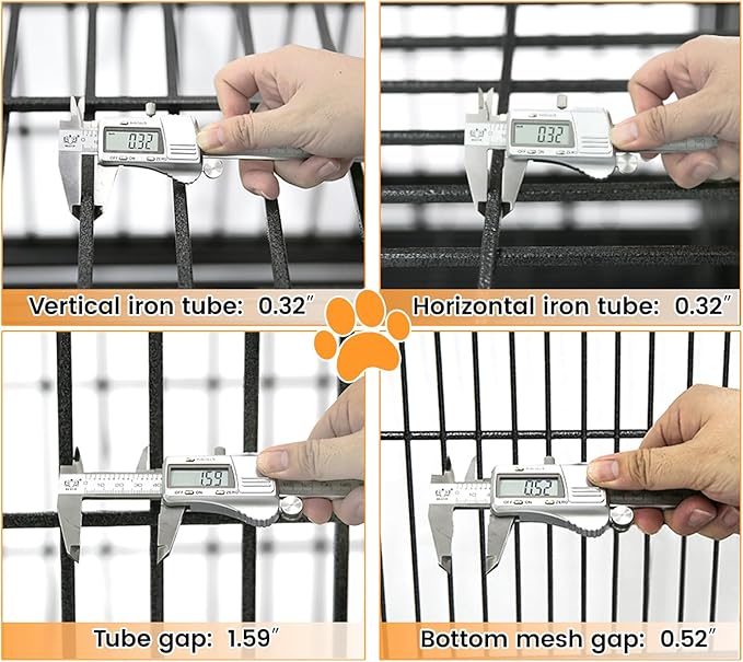 Homey Pet 4 Pack Three Tiers 37 Inch Dog Crate, Escape Proof Dog Cage Kennel Indoor with Top Access and Lockable Wheels, Removable Tray, Heavy Duty Dog Crates for Medium/Small Dogs