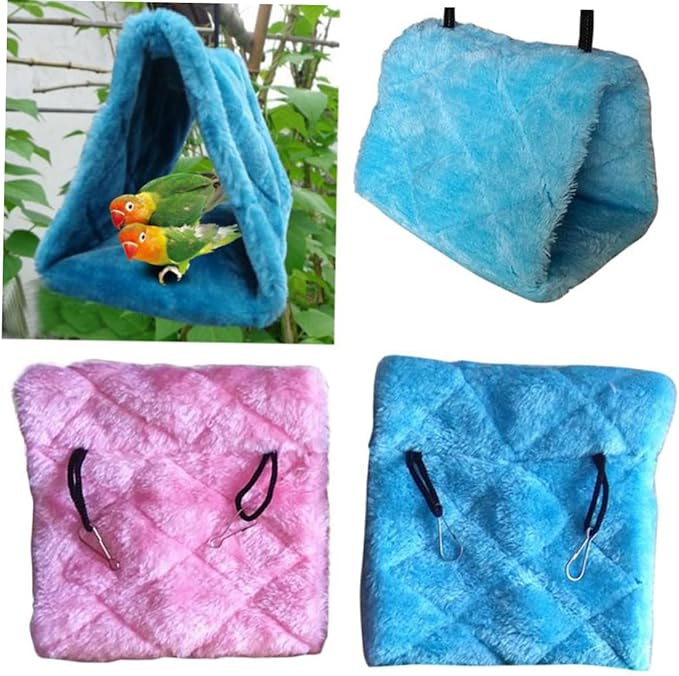 Totority Plush Parrot Hammock for Birds Soft Snuggle Cave for Conures and Lovebirds Encourages Exercise and Comfort Bird Cages