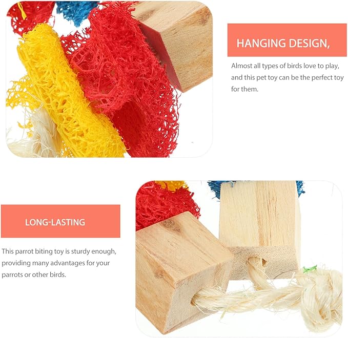 Natural Parrot Chewing with Seagrass Rope Bird Foraging and Shredding Lightweight Wear-Resistant Hanging Accessory for Cage Decoration and Active Pet Play