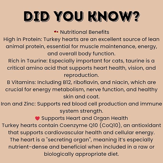hotspot pets Freeze Dried Turkey Hearts Treats for Cats & Dogs - Made in USA, 1lb Big Bag, Single Ingredient All Natural Grain-Free Turkey Heart - Great for Training, as a Topper or Snack