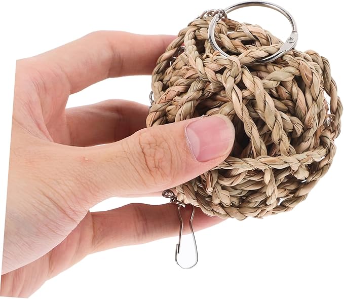 UKCOCO 3Pcs Parrot Chewable Rattan Ball Set Engaging Bird Cage Accessories for Cockatiels Parakeets and Pets Safe and Easy to Clean Chewing