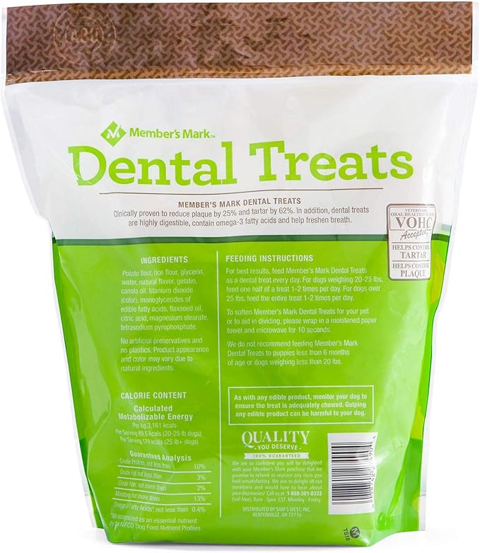 Member's Mark Dental Chew Treats for Dogs 30 ct. / 2 Pack