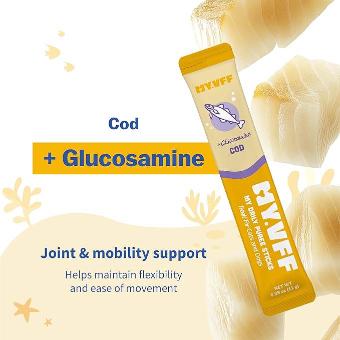 My Daily Puree Sticks for Cats & Dogs, 48 Healthy Lickable Treats – Vet-Formulated Cat Tube Treats & Dog Snacks with Taurine, Glucosamine, Omega-3 & Postbiotics, Made in Korea