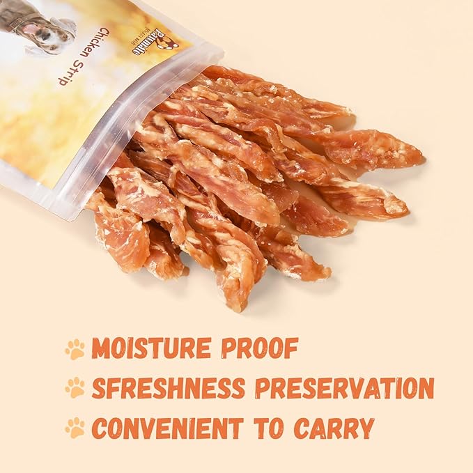 Pawmate Dog Treats Chicken Jerky Strips for Dogs, Natural Healthy Dog Jekry with Taurine, Real Chicken Twists High Protain Low Fat, Training Rewards Treats for Small Medium Large Dogs 10.6 oz