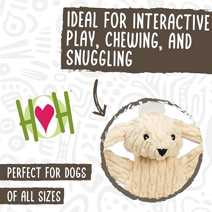 HuggleHounds Flatties - Dog Plush Toys to Keep Them Busy, Squeaky Crinkle Pet Toy for Medium and Large Dogs, Durable Stuffed Animal Toy - Bobbi Bunny HuggleFlatties, Large