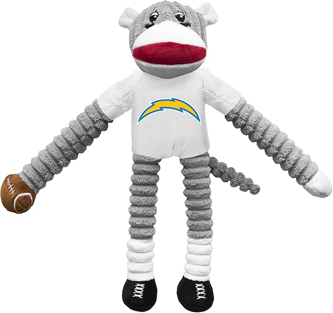 Littlearth NFL Unisex NFL Sock Monkey and Flying Disc Pet Toy Combo Set