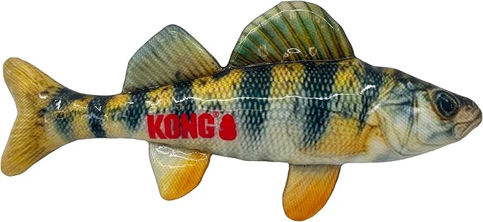 KONG Wild Shield Fish Shaped Dog Toy for Medium Breeds (Perch)