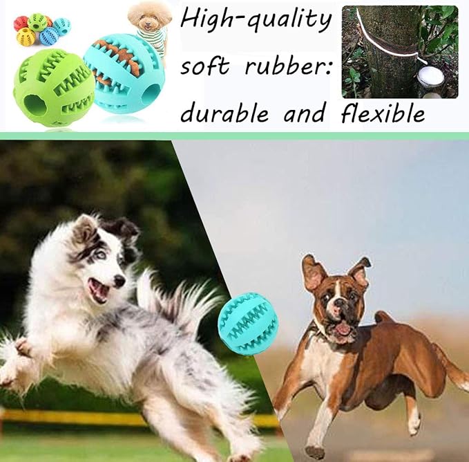 Dog Toy, Nontoxic Bite Resistant Ball for Pet Dogs Puppy Cat, Food Treat Feeder Chew Tooth Cleaning Exercise Game IQ Training, Large Dog Toy