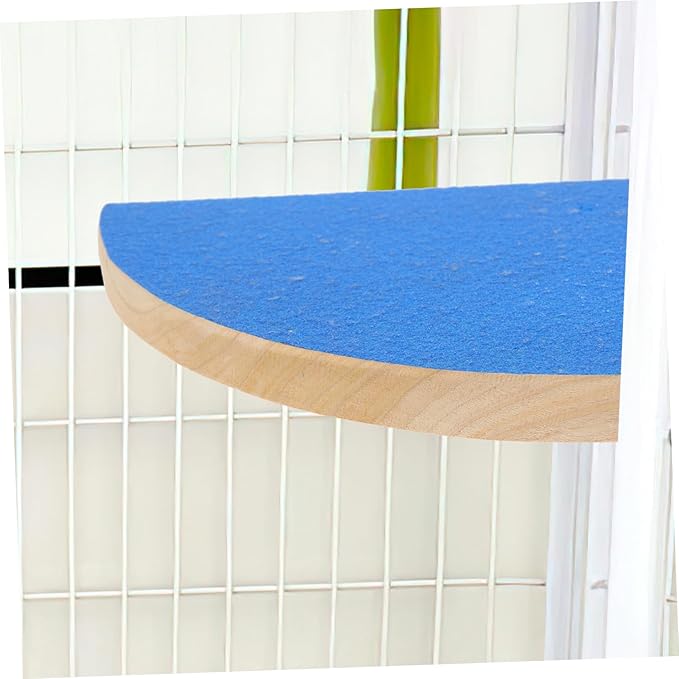 Abaodam Fan Shape Frosted Wooden for Small Pets DIY Pet Cage Platform Decoration for Hamsters Squirrels Parrots and More Durable Chew Design Random Colors Random Color