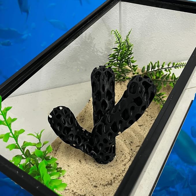 Chatelet REEFSHAPE Aquatic Branch Haven – Vertical Reef Shelter with 3-Limb Branch Design, Aquarium Safe Structure for Fish, Shrimp, Microorganisms, & Aquatic Pets (Black)