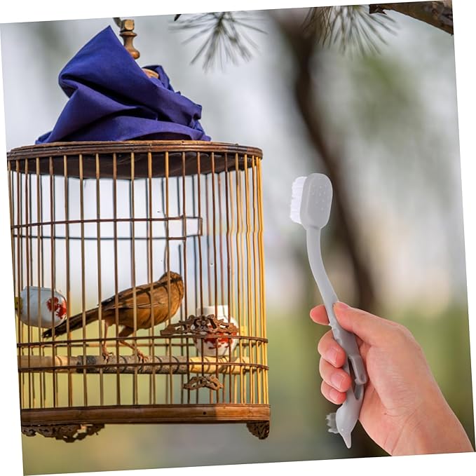 Totority 3pcs Birdcage Cleaning Brush with Dual for Bird Cage and Pet Enclosure Cleaning Gentle Handle Essential Pet Supplies