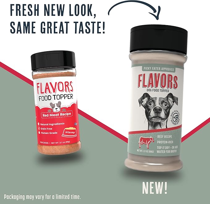 BEAUMONT BASICS Flavors Dog Food Topper, Freeze-Dried, Grain-Free, (3 Pack), 3.1 oz - Beef Recipe