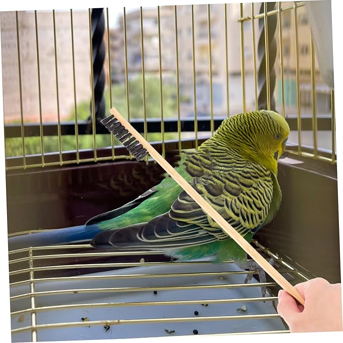 Kisangel 2 Pcs Bird Cage Cleaning Brush Set for Pet Bird Supplies Ideal for Bird Droppings Cleaner and Bird Cage Cleaner Brush for Small Animal Cage Cleaner and Household Cleaning Tools