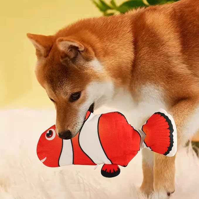 VAIZIQ Plush Toy, Flopping Fish Electric Moving Dog Fish Toy, Interactive Pet Toys for Dog Exercise, Small and Medium Dogs