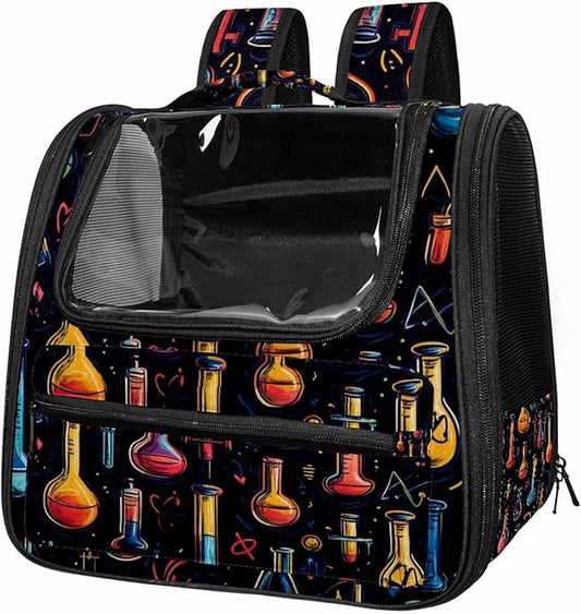 Dog Carrier Backpack for Small Pets - Cat & Dog Backpack for Hiking, Camping or Travel, Chemistry Science Laboratory (10)